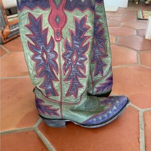 Old Gringo Green and Purple Combat Boots